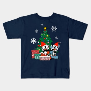 Cuphead Around The Christmas Tree Kids T-Shirt